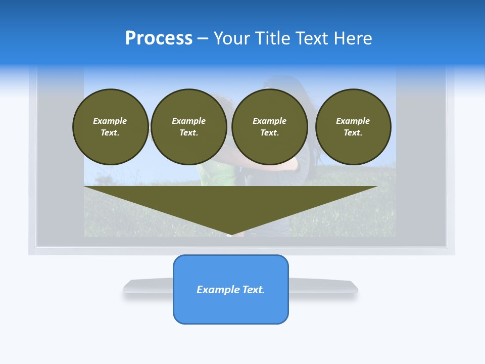 Flat Screen Tv Isolated With An Image Of A Mother And Daughter In A Grassy Meadow PowerPoint Template