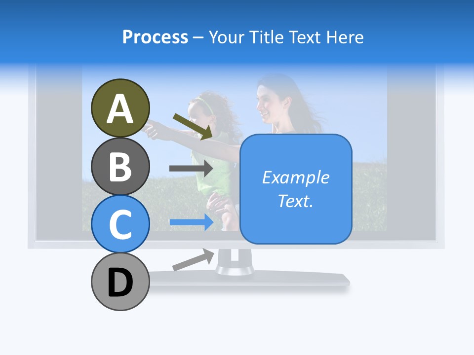 Flat Screen Tv Isolated With An Image Of A Mother And Daughter In A Grassy Meadow PowerPoint Template