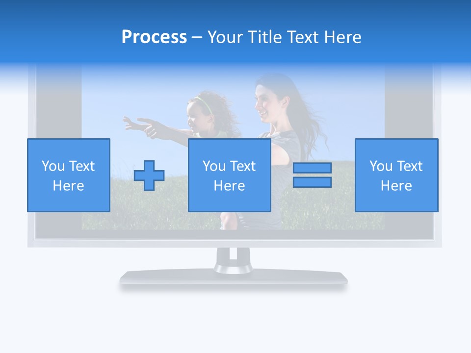 Flat Screen Tv Isolated With An Image Of A Mother And Daughter In A Grassy Meadow PowerPoint Template