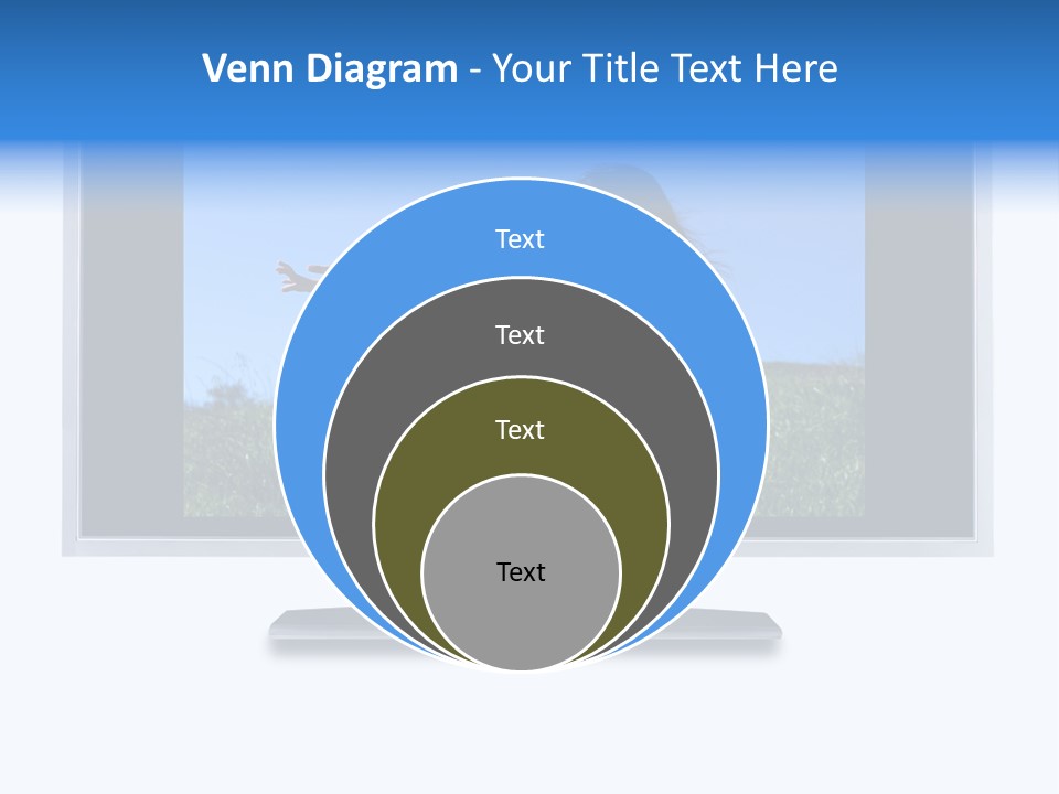 Flat Screen Tv Isolated With An Image Of A Mother And Daughter In A Grassy Meadow PowerPoint Template