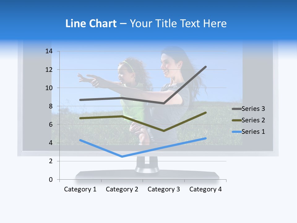 Flat Screen Tv Isolated With An Image Of A Mother And Daughter In A Grassy Meadow PowerPoint Template
