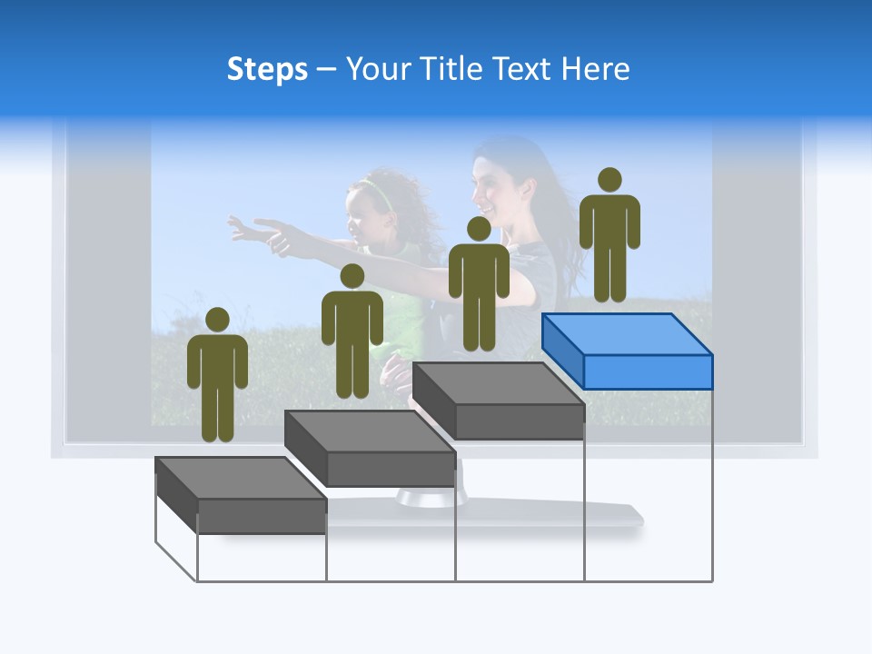 Flat Screen Tv Isolated With An Image Of A Mother And Daughter In A Grassy Meadow PowerPoint Template