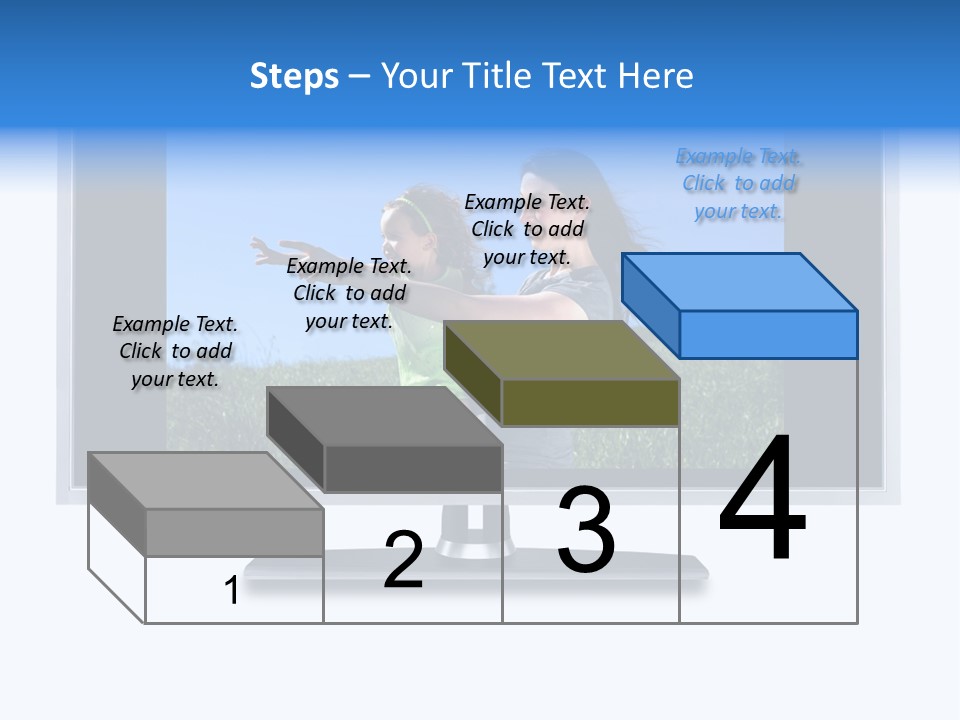 Flat Screen Tv Isolated With An Image Of A Mother And Daughter In A Grassy Meadow PowerPoint Template