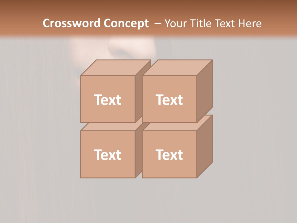 Beautiful Young Woman With Long Healthy Dark Hair On Black Background. PowerPoint Template