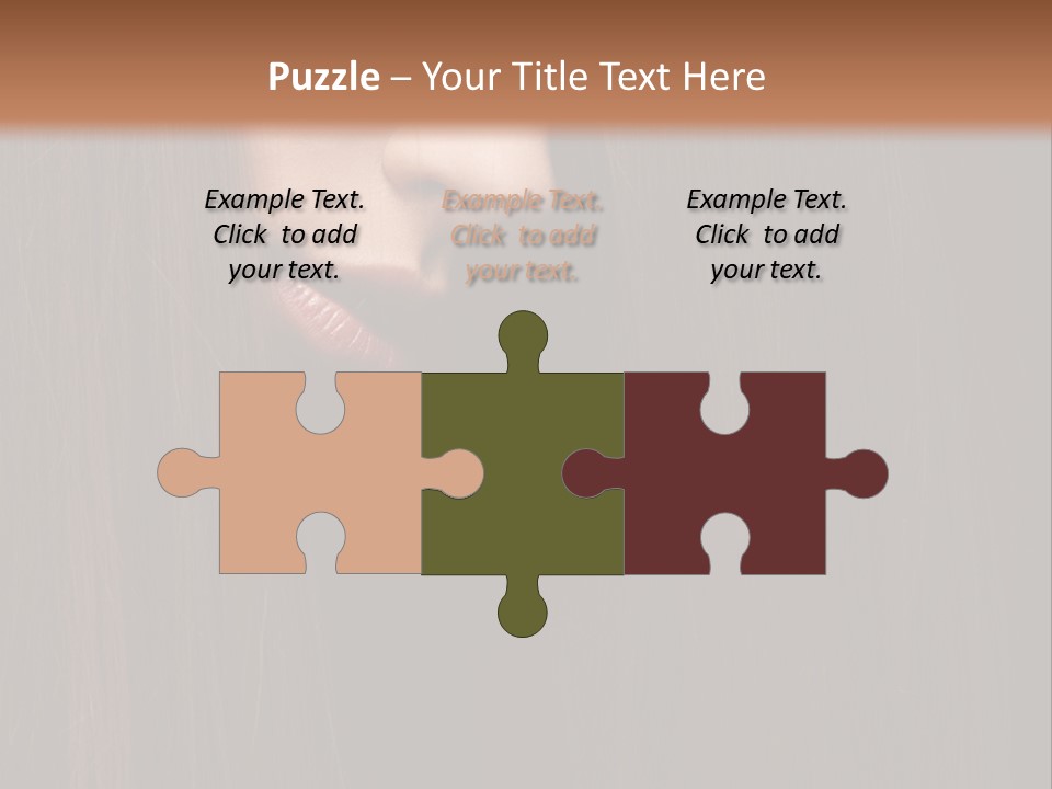 Beautiful Young Woman With Long Healthy Dark Hair On Black Background. PowerPoint Template