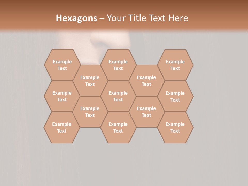 Beautiful Young Woman With Long Healthy Dark Hair On Black Background. PowerPoint Template