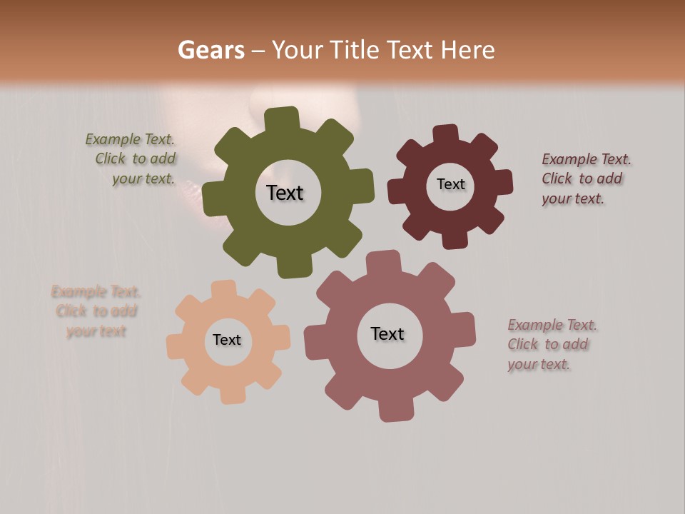 Beautiful Young Woman With Long Healthy Dark Hair On Black Background. PowerPoint Template