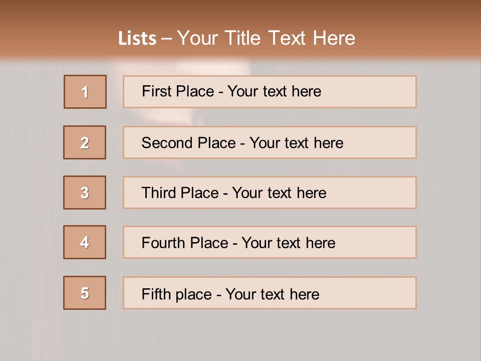 Beautiful Young Woman With Long Healthy Dark Hair On Black Background. PowerPoint Template