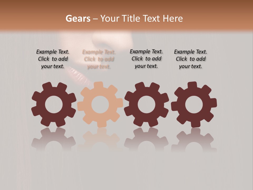 Beautiful Young Woman With Long Healthy Dark Hair On Black Background. PowerPoint Template