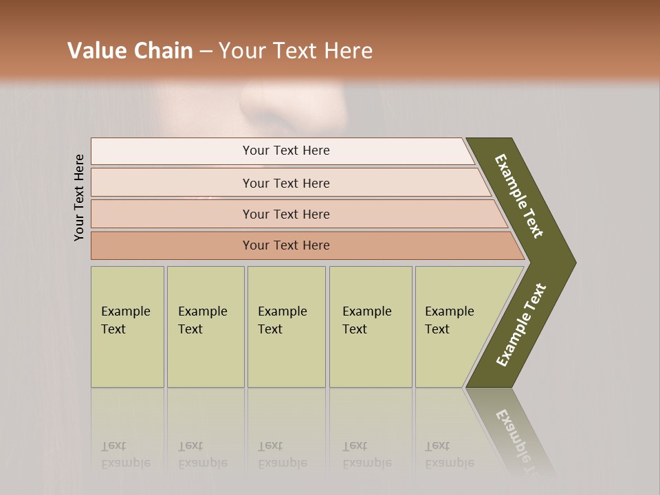 Beautiful Young Woman With Long Healthy Dark Hair On Black Background. PowerPoint Template