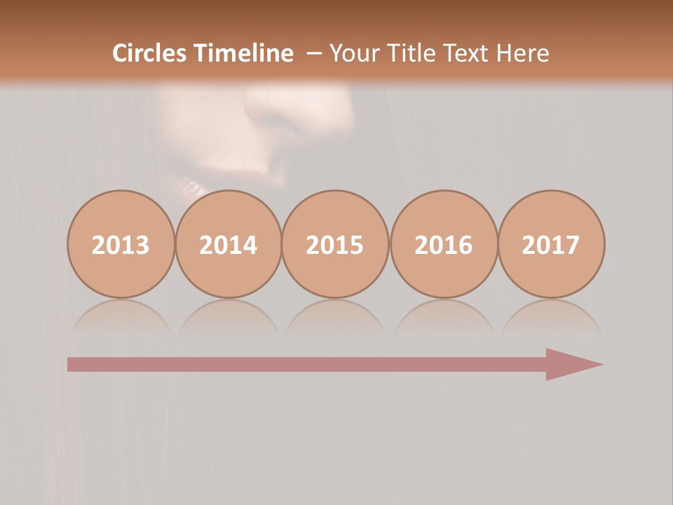 Beautiful Young Woman With Long Healthy Dark Hair On Black Background. PowerPoint Template