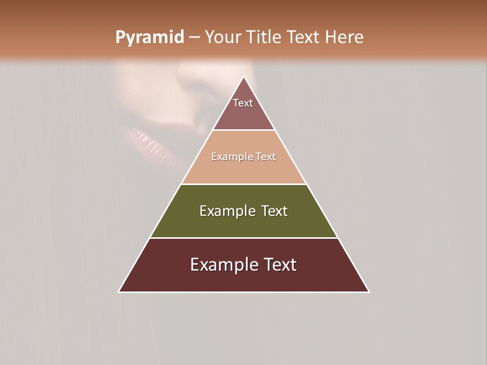 Beautiful Young Woman With Long Healthy Dark Hair On Black Background. PowerPoint Template