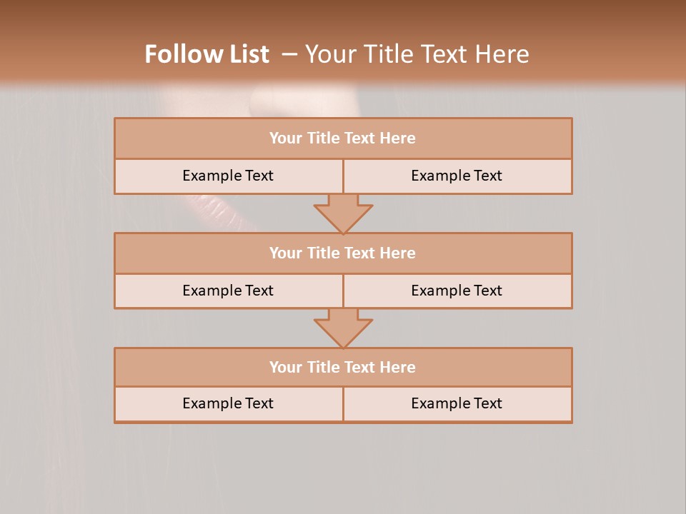 Beautiful Young Woman With Long Healthy Dark Hair On Black Background. PowerPoint Template