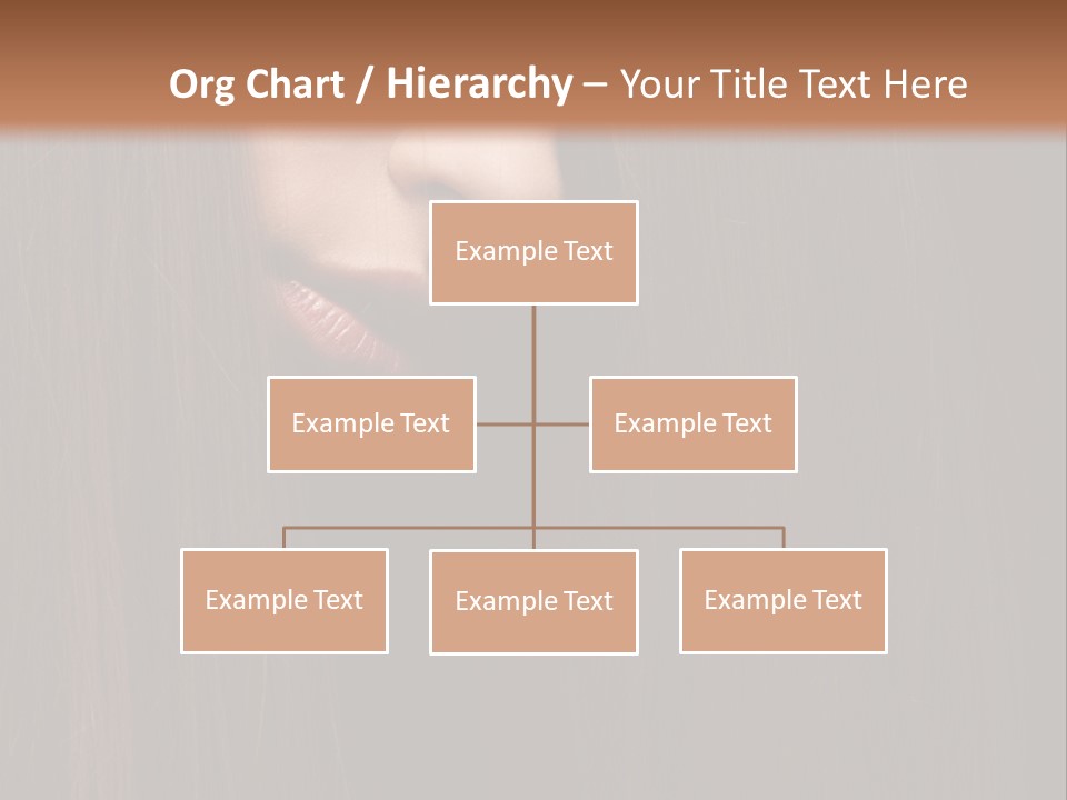 Beautiful Young Woman With Long Healthy Dark Hair On Black Background. PowerPoint Template