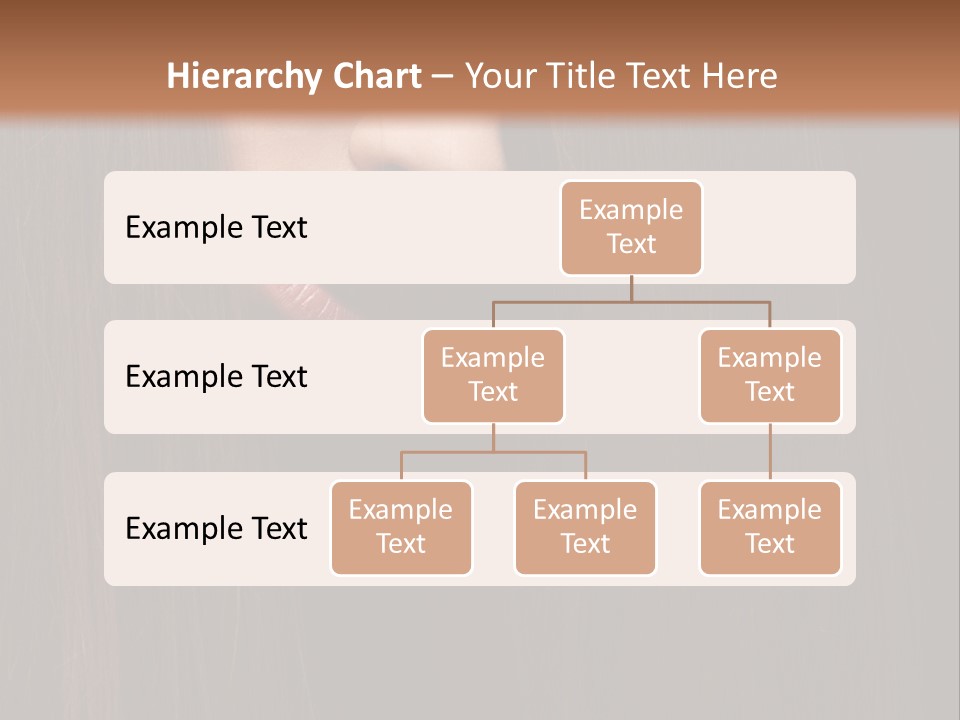 Beautiful Young Woman With Long Healthy Dark Hair On Black Background. PowerPoint Template