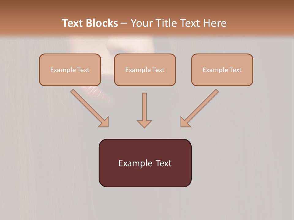 Beautiful Young Woman With Long Healthy Dark Hair On Black Background. PowerPoint Template