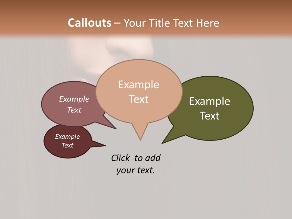 Beautiful Young Woman With Long Healthy Dark Hair On Black Background. PowerPoint Template