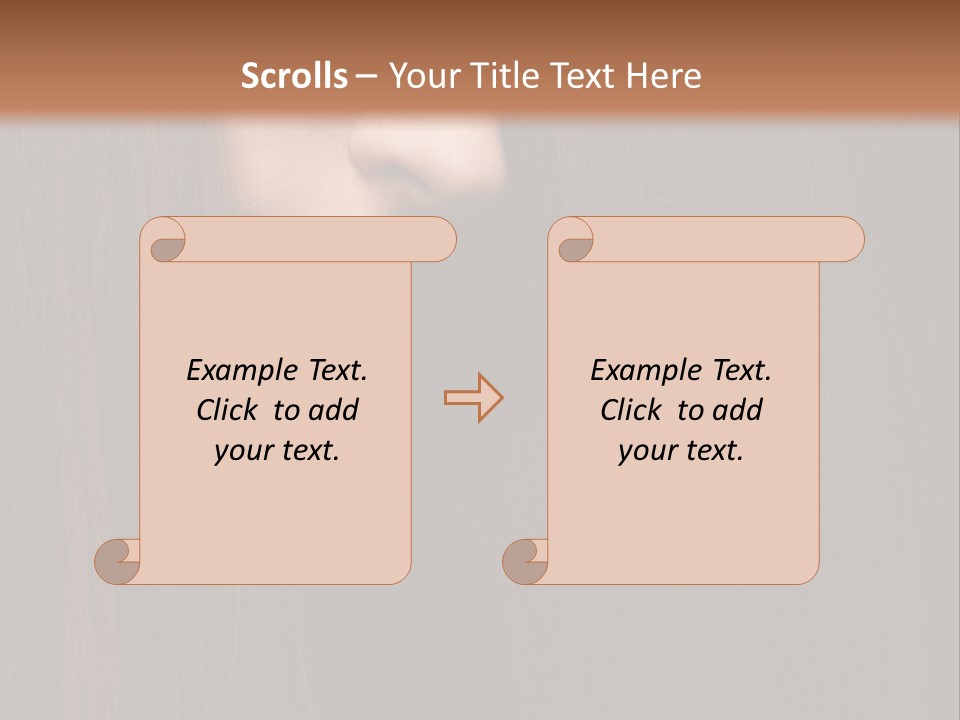 Beautiful Young Woman With Long Healthy Dark Hair On Black Background. PowerPoint Template