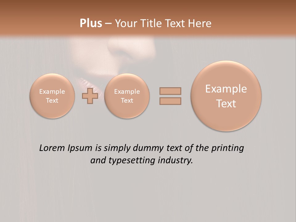 Beautiful Young Woman With Long Healthy Dark Hair On Black Background. PowerPoint Template