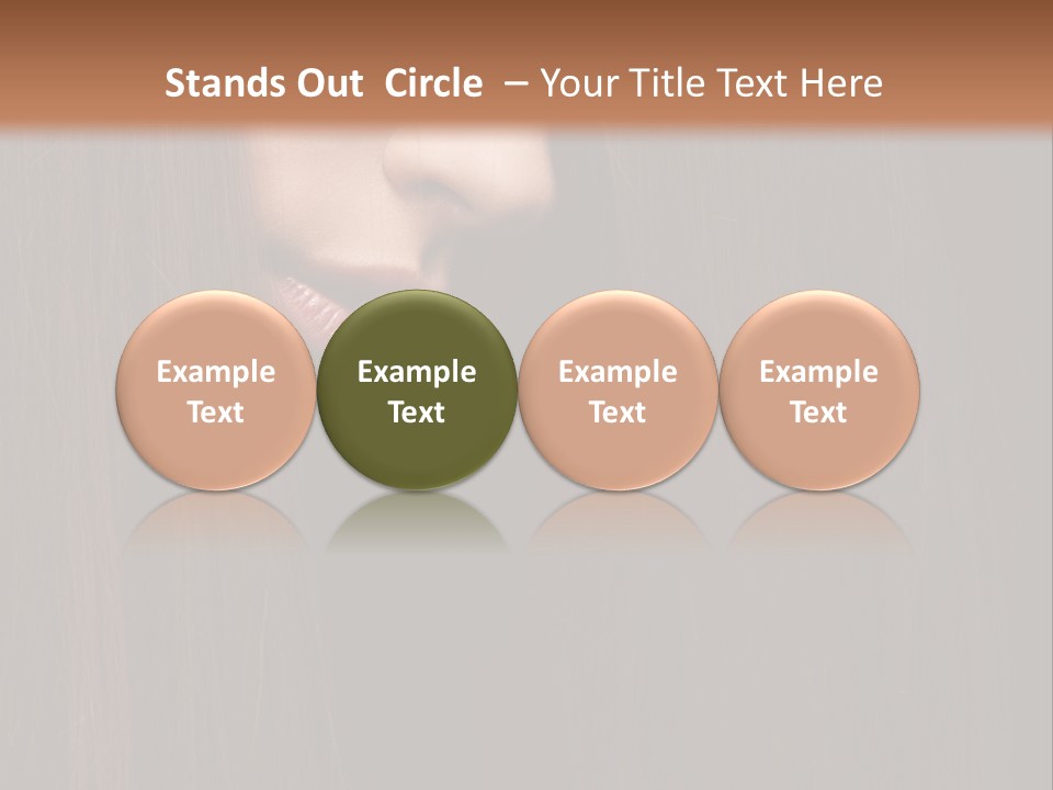 Beautiful Young Woman With Long Healthy Dark Hair On Black Background. PowerPoint Template