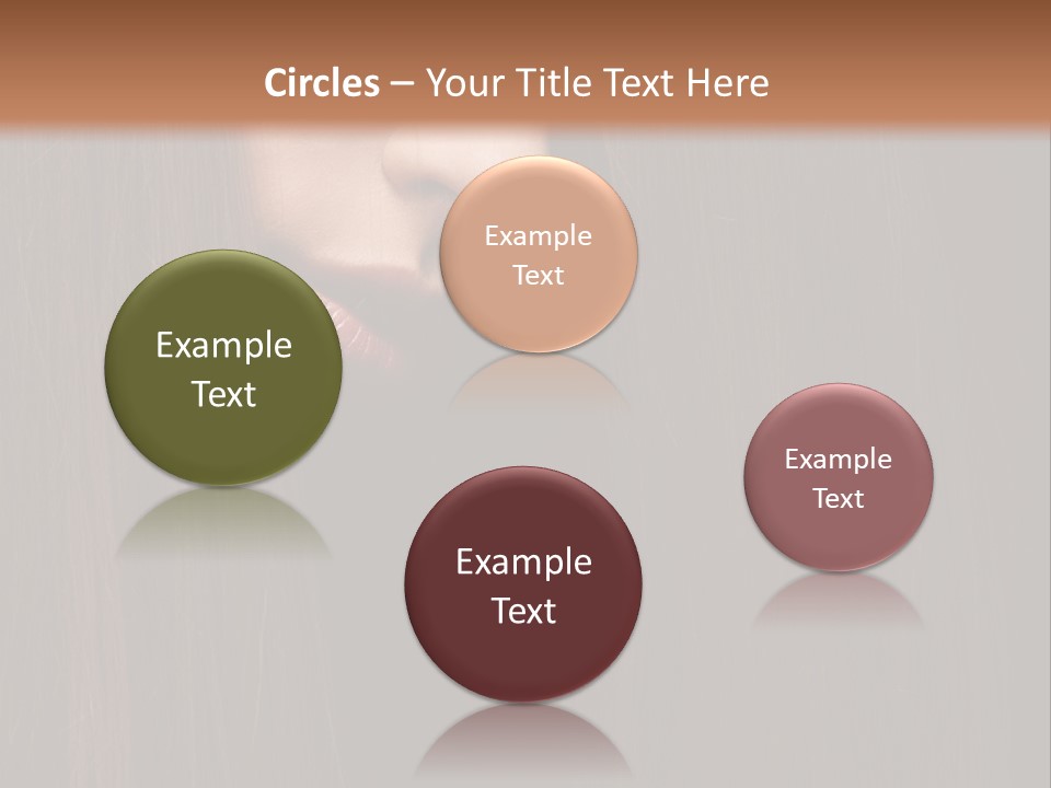 Beautiful Young Woman With Long Healthy Dark Hair On Black Background. PowerPoint Template