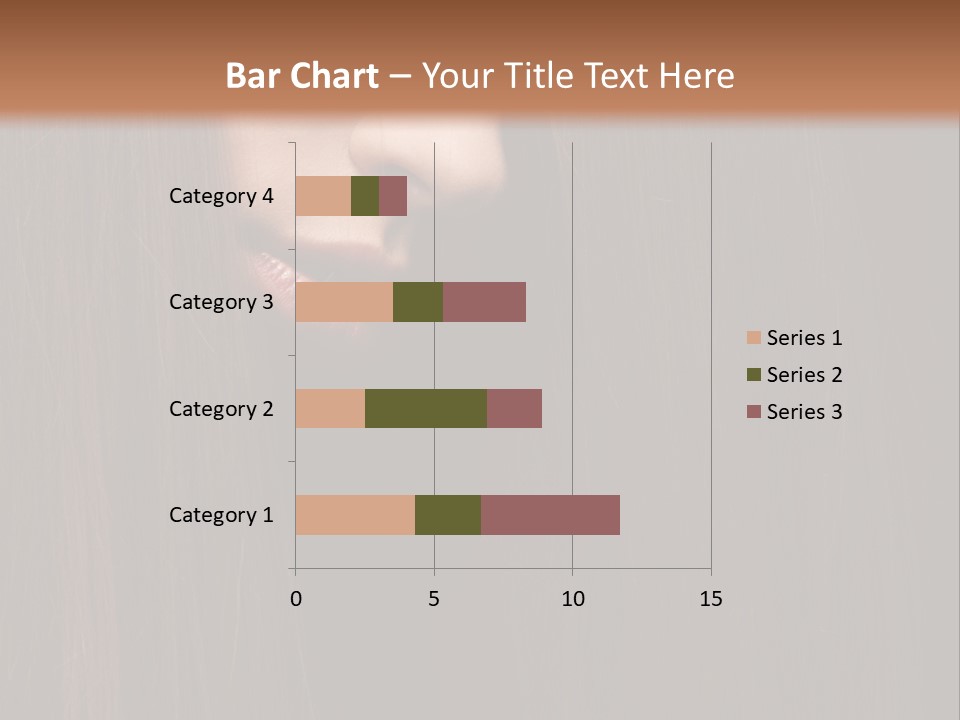 Beautiful Young Woman With Long Healthy Dark Hair On Black Background. PowerPoint Template