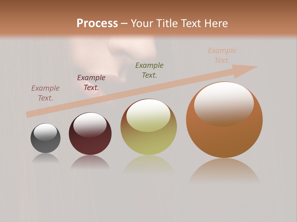 Beautiful Young Woman With Long Healthy Dark Hair On Black Background. PowerPoint Template