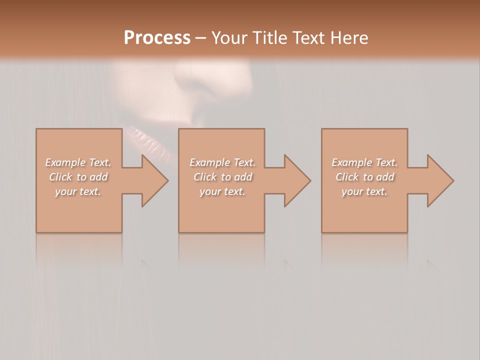 Beautiful Young Woman With Long Healthy Dark Hair On Black Background. PowerPoint Template