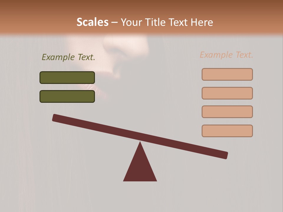 Beautiful Young Woman With Long Healthy Dark Hair On Black Background. PowerPoint Template