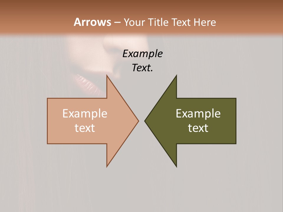 Beautiful Young Woman With Long Healthy Dark Hair On Black Background. PowerPoint Template