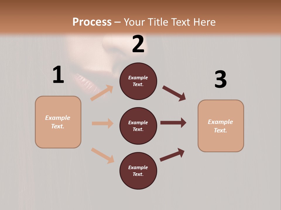 Beautiful Young Woman With Long Healthy Dark Hair On Black Background. PowerPoint Template