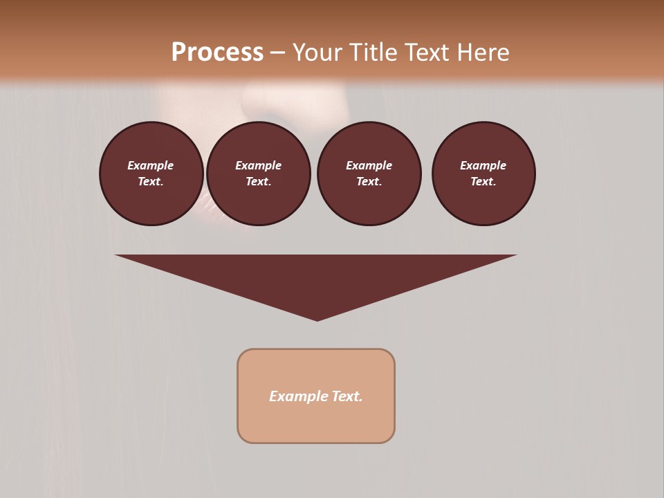 Beautiful Young Woman With Long Healthy Dark Hair On Black Background. PowerPoint Template