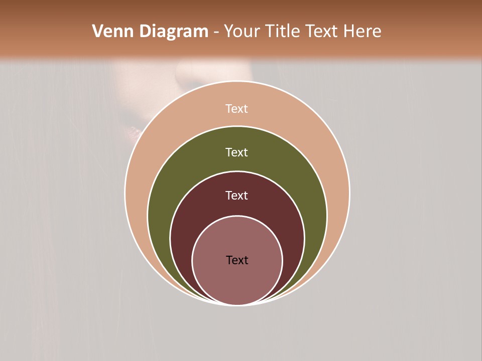 Beautiful Young Woman With Long Healthy Dark Hair On Black Background. PowerPoint Template