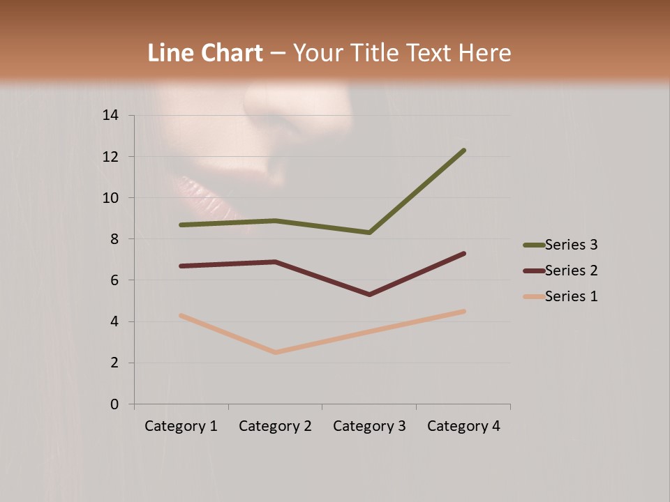 Beautiful Young Woman With Long Healthy Dark Hair On Black Background. PowerPoint Template