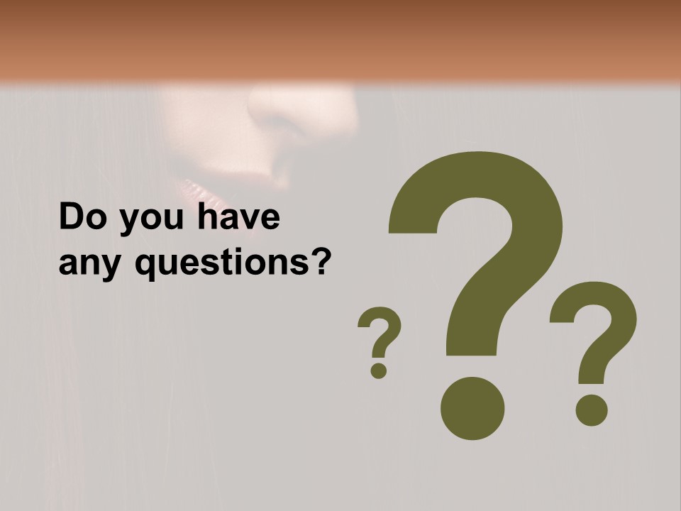 Beautiful Young Woman With Long Healthy Dark Hair On Black Background. PowerPoint Template