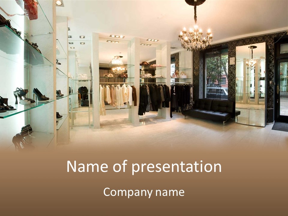 Panoramic Image Of Luxury Boutique Interior PowerPoint Template