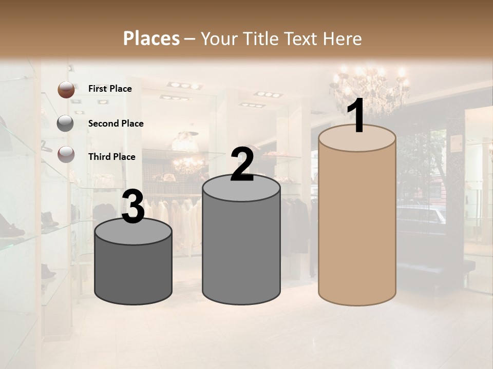 Panoramic Image Of Luxury Boutique Interior PowerPoint Template