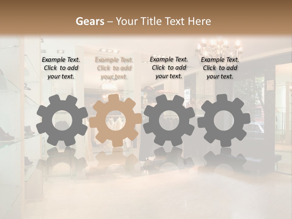 Panoramic Image Of Luxury Boutique Interior PowerPoint Template