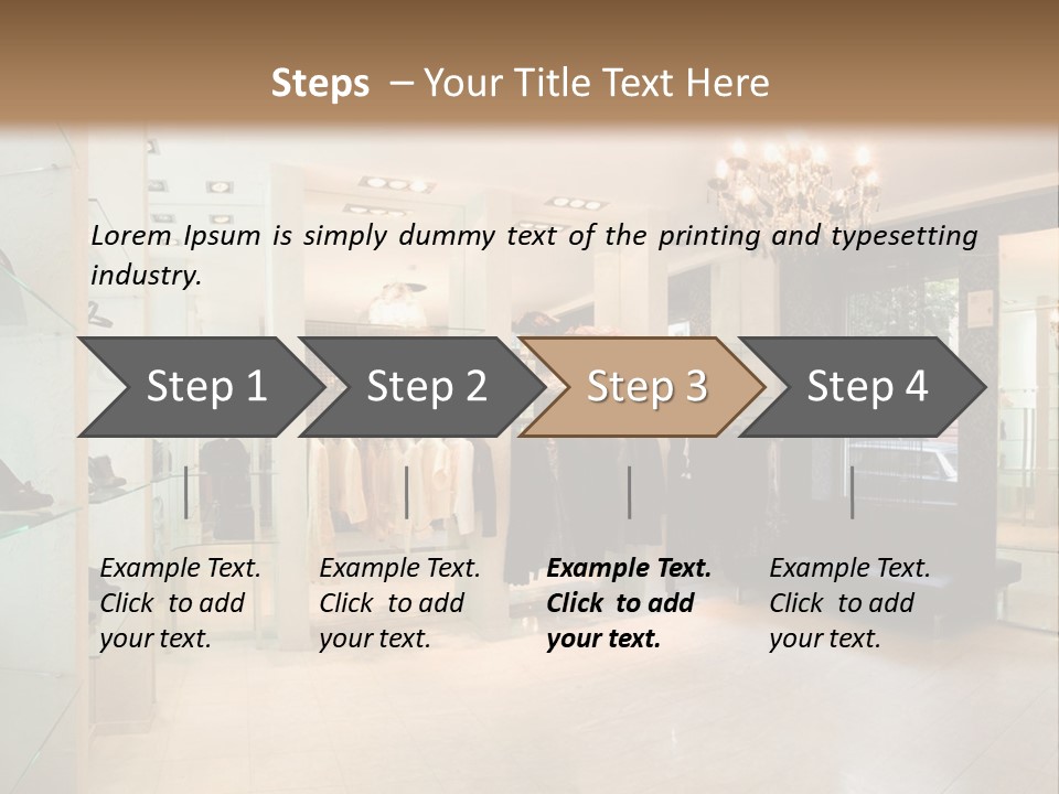 Panoramic Image Of Luxury Boutique Interior PowerPoint Template