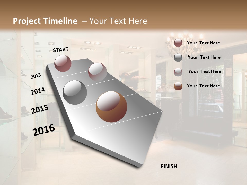 Panoramic Image Of Luxury Boutique Interior PowerPoint Template