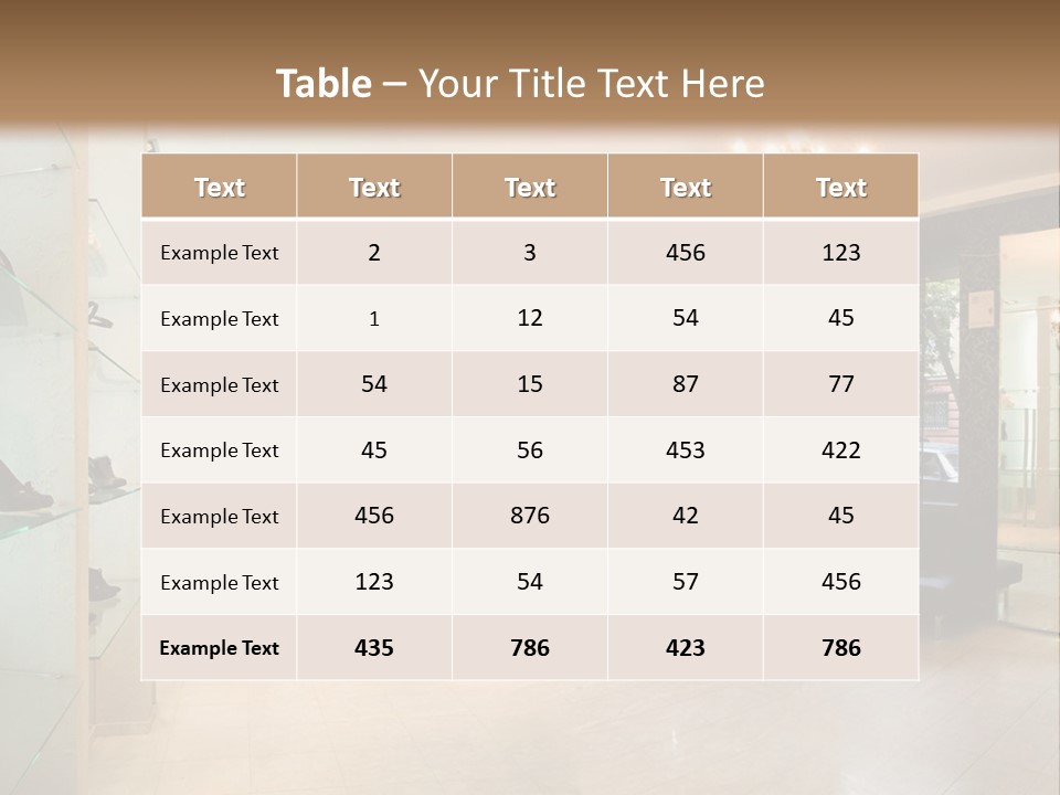 Panoramic Image Of Luxury Boutique Interior PowerPoint Template