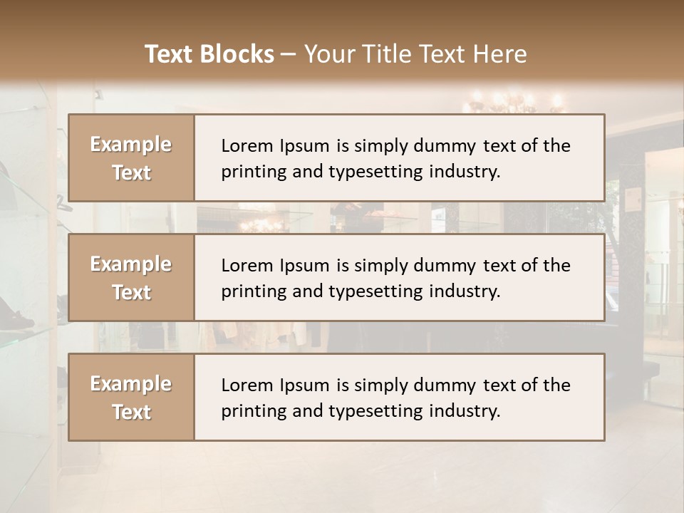 Panoramic Image Of Luxury Boutique Interior PowerPoint Template