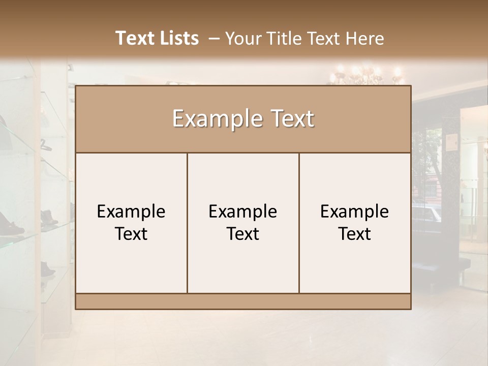 Panoramic Image Of Luxury Boutique Interior PowerPoint Template