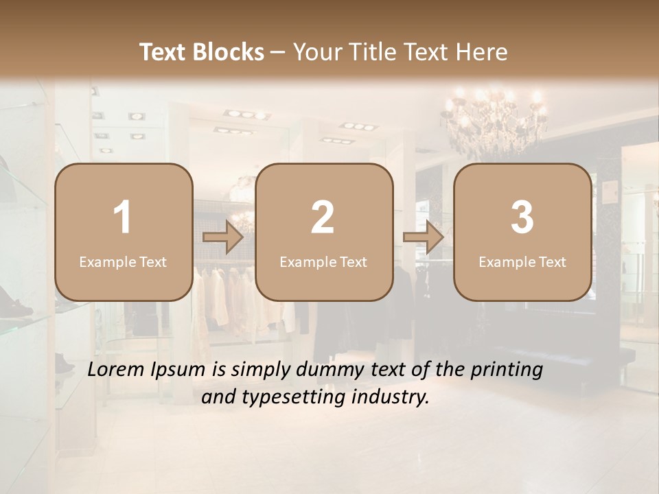 Panoramic Image Of Luxury Boutique Interior PowerPoint Template