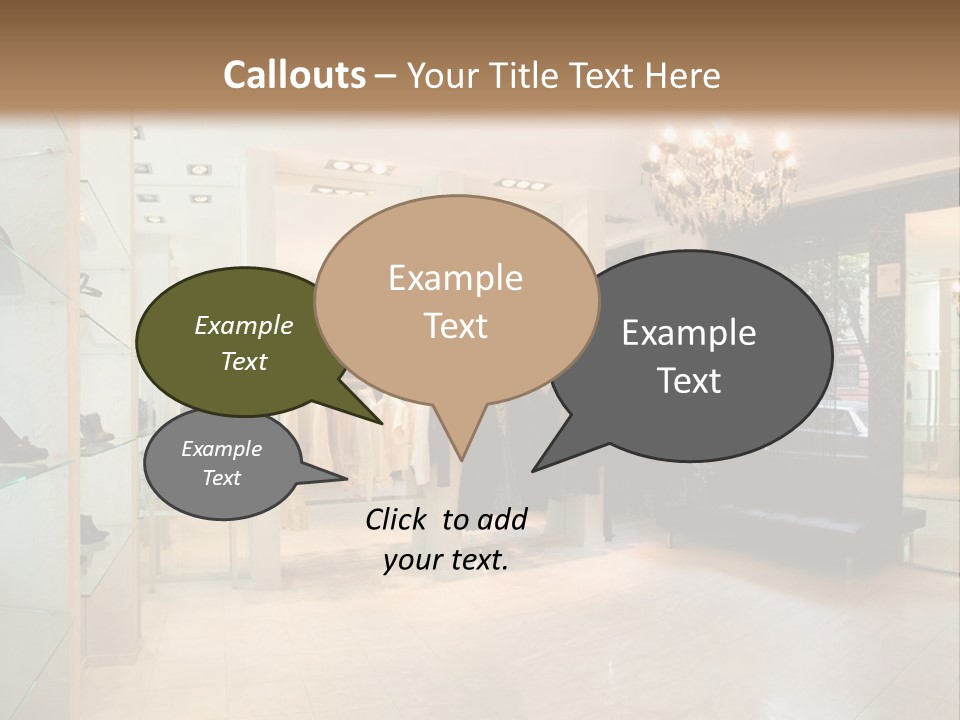 Panoramic Image Of Luxury Boutique Interior PowerPoint Template