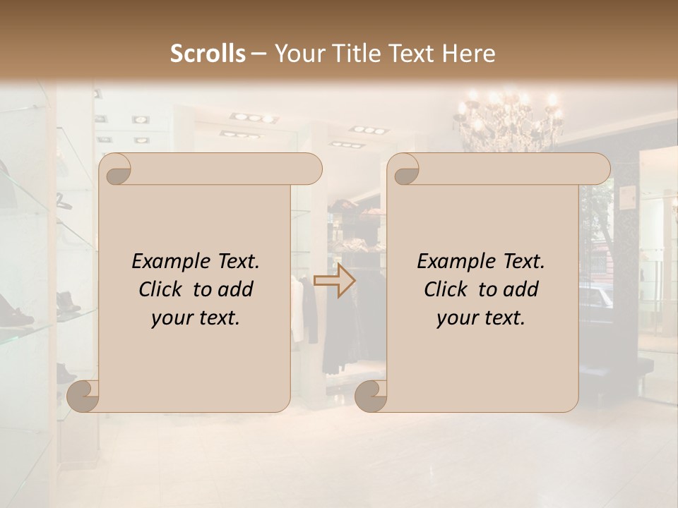 Panoramic Image Of Luxury Boutique Interior PowerPoint Template