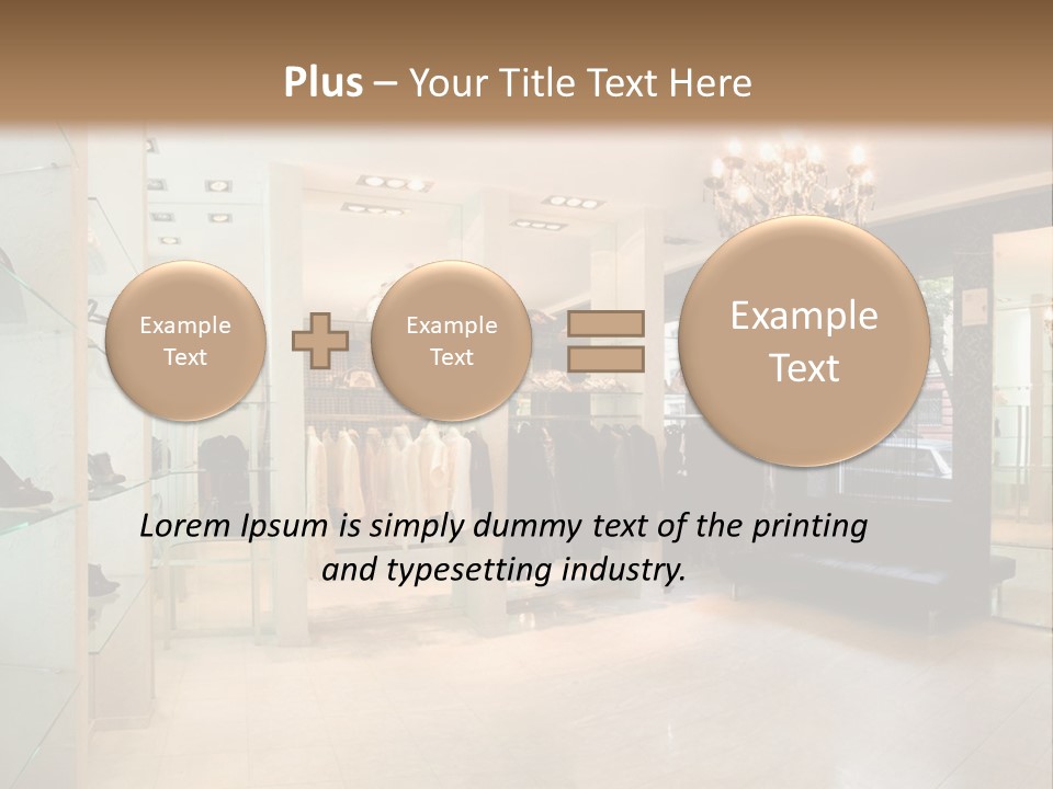 Panoramic Image Of Luxury Boutique Interior PowerPoint Template