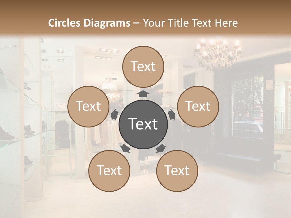 Panoramic Image Of Luxury Boutique Interior PowerPoint Template