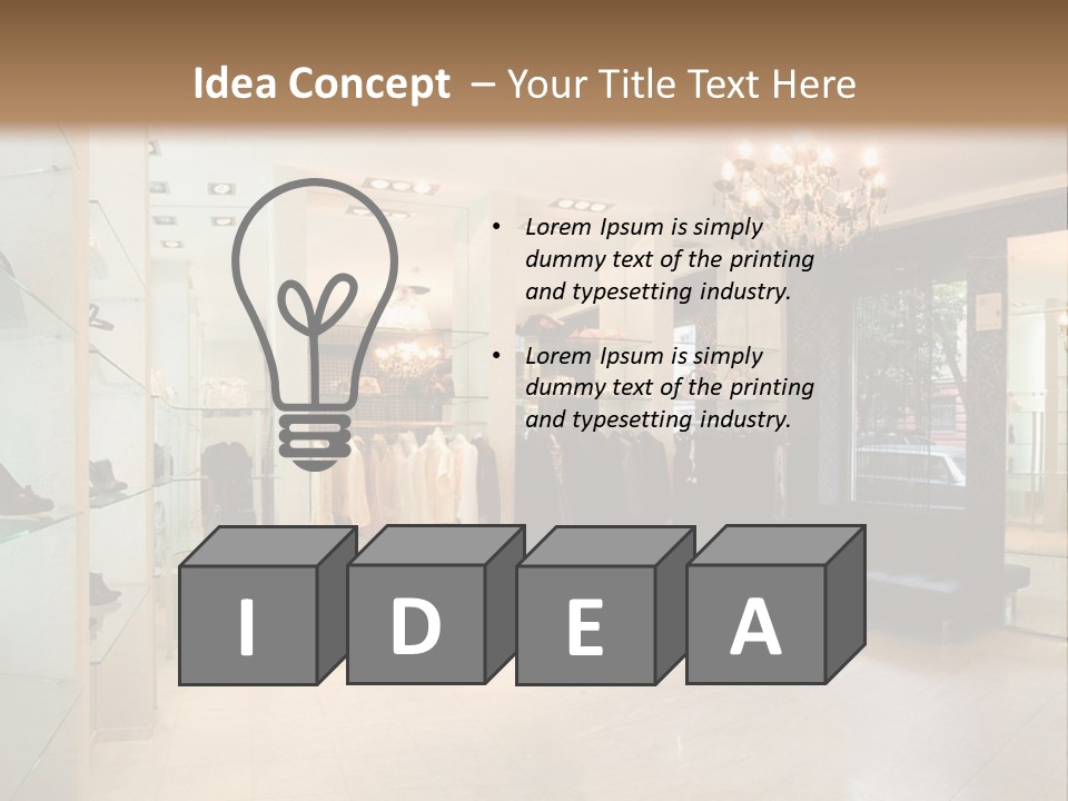 Panoramic Image Of Luxury Boutique Interior PowerPoint Template