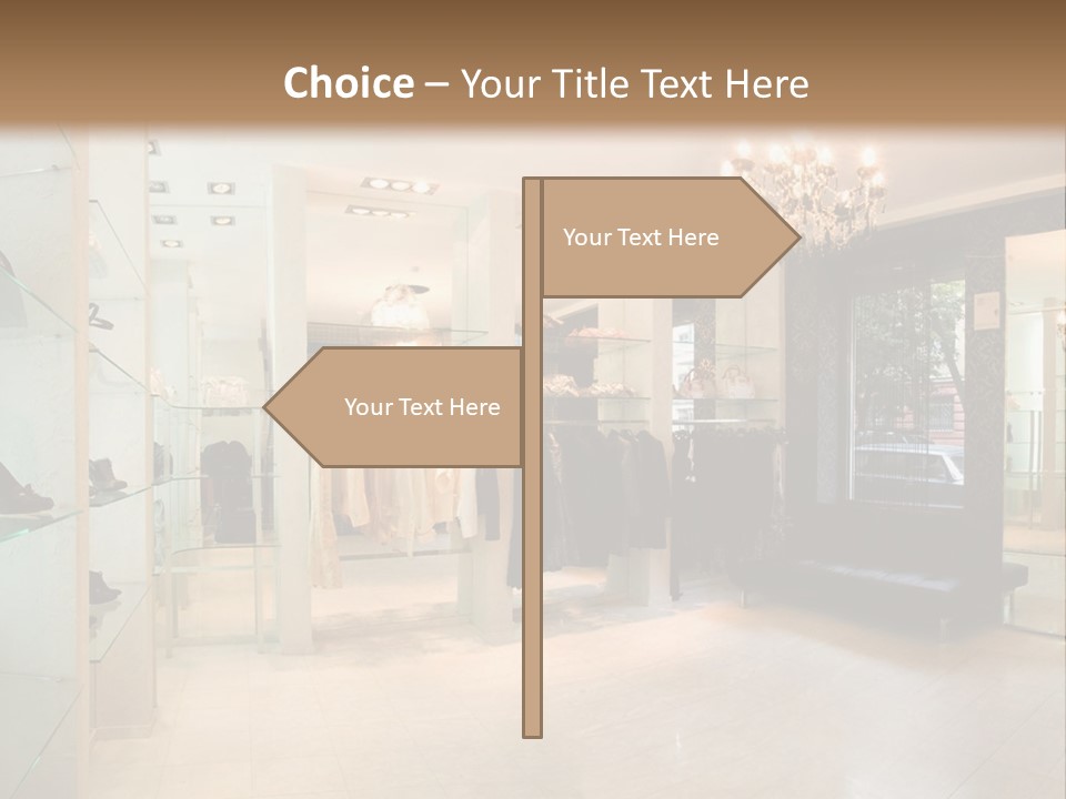 Panoramic Image Of Luxury Boutique Interior PowerPoint Template